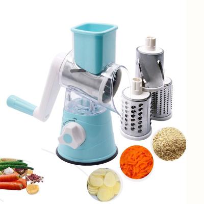 China Viable Hot Sale Multi Function Dicer Tool Kit Veggie Cutter Manual Slicer Revolving Vegetable Cutter Kitchen Drum Shredder for sale