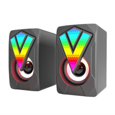 China Mini Wholesale RGB Colorful Computer Speaker, Audio LED RGB Cable Speaker For Computer Desktop PC Speaker for sale