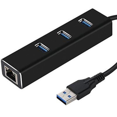 China Aluminum USB 3.0 HUB with 1000 Gigabit Ethernet Converter Support for Windows XP, Vista, Win7/8 (32/64 bit), Mac OS 10.6 and above, Linux for sale