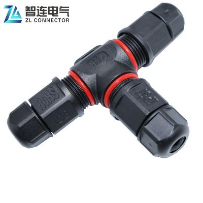 China Automation/LED/boat L20 IP67 2 3 Pin Waterproof Outdoor Plug Wire Connector Adapter Screw Three Ways Connector for sale