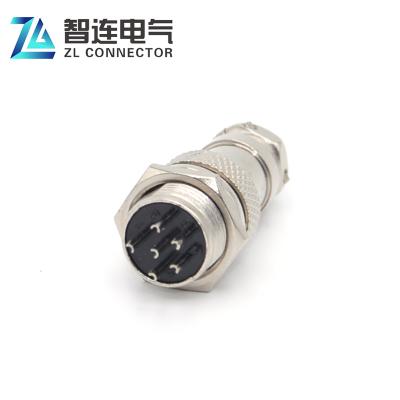 China Automation GX16 6 Pin Dc Aviation Electric Connector Low Frequency Plug for sale