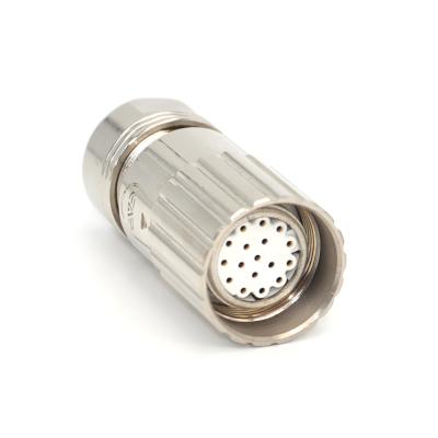 China M23 automation signal socket straight connector 4 6 7 9 12 16 17 19pin IP67 m23 17pin male female connector for sale