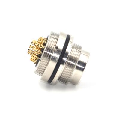 China Automation 2 3 4 5 6 8 12 16 18 Pin M16 IP67 IP68 Male Waterproof Connector With Wire Front Panel Mount Solder Connector for sale