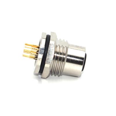 China Automation M12 3 4 5 6 8 Pin Male Front Mount Solder Wire Panel Mount Socket M12 Connector for sale