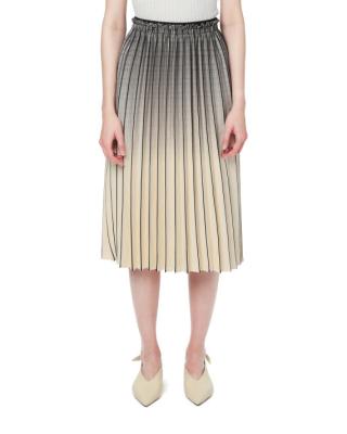 China Summer Dry Cleaning Ombre Pleated Draped A Line Midi Skirt For Ladies Womens Natural Fancy Skirts for sale