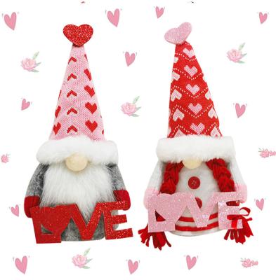 China sustainable & Fashion Love Defend Wedding Valentine's Day Doll Small Ornament Gnome Old Man Nordic Doll For Valentines Day Gnome Gifts Toys for sale