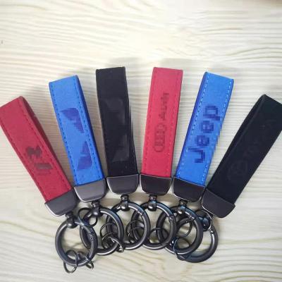 China Leather Logo Fashion Custom Metal Car Wholesale Online Brand Customization Car Keychain Key Chain Fob for sale