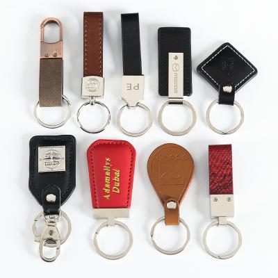 China Leather Key Ring Sample Key Chain Manufacturer Available Custom Personalized Luxury Premium Genuine Leather Key Ring Cowhide Key Chain Genuine Leather Key Ring for sale