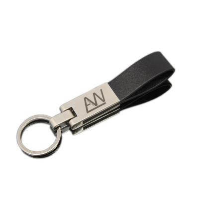 China Custom High Quality Leather Car Logo Metal Key Chain Gifts Eco-Friendly Man Gifts Leather Key Chain for sale