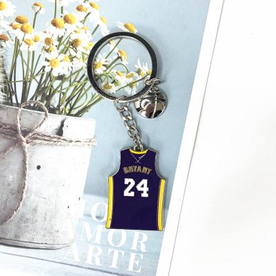 China Hot Sale Luxury Custom Cute Metal Double Sided Hard Enamel Kobe Bryant Keychain for sale