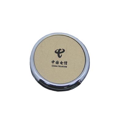 中国 China Customize Leather&Metal Coaster Round Shape Coaster Expensive Metal Cup Mat 販売のため