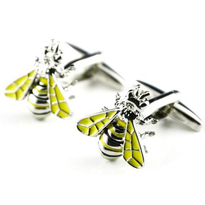 China Wholesale Custom Designer Luxury Stainless Mens Cuff Links Luxury Bee Cufflinks Te koop