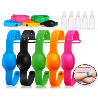 Китай Hot Sale Artificial Amazon Silicone Wristband Portable Hand Sanitizer Dispenser продается