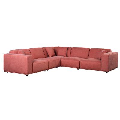 China Modular hot sale 5 seater design living room corner soft upholstery modern sofa set sofa fabric for home for sale