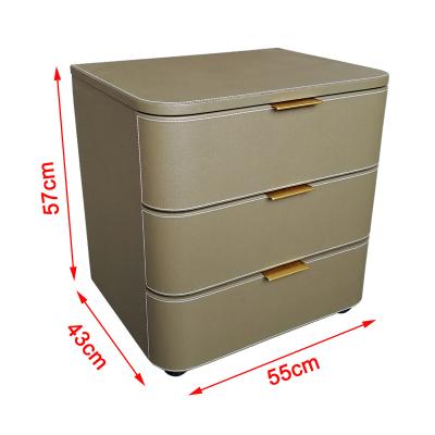 China Adjustable Bedside Table(Size)Luxury Modern Small Wood Hotel Furniture Side 3 Drawer Furniture Side Nightstand for sale