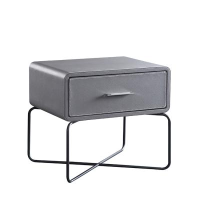 China Durable Monochrome European Metal Leg Bedside Nightstand Bedside Nightstand With Single Drawer for sale