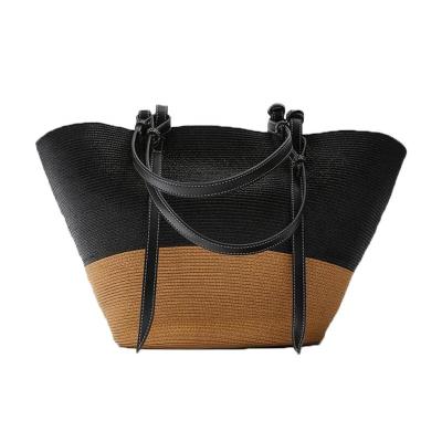 China Handbags Wicker Woven Shoulder Bags Designer Brands Women Large Capacity Totes Lady Summer Beach Straw Basket Bags Casual Vintage Rattan for sale