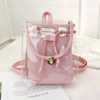 China Fashion Waterproof Women PVC Bag Cute Lightweight Waterproof Clear Transparent Backpacks For Girl PVC Clear Backpack for sale