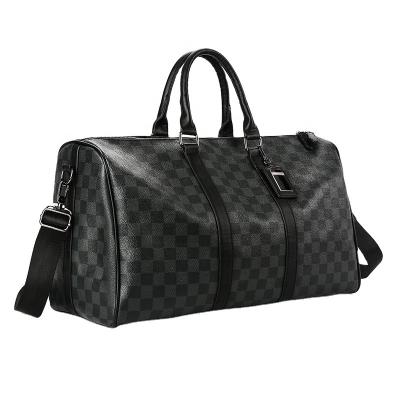 China Durable travel bags for women and men, large capacity, short business trips, lattice handbags for sale