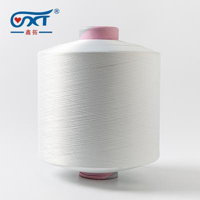 China 100% Virgin Polyester Yarns Viable DTY 150D/144F SIM White For Air Jet Machine Knitting for sale