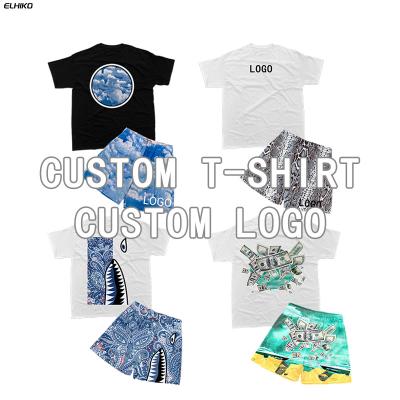 China Breathable High Quality Men's T Shirt and Short Set Summer Unisex Sports Clothing Custom Logo Oversized T Shirt And Shorts Set for men for sale