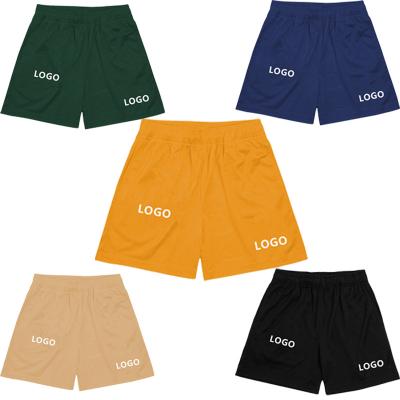 China Anti-wrinkle Custom Logo OEM Workout Polyester 5 Inch Inseam Anime Fitness Sweat Unisex Sports Basketball Mens Gym Mesh Shorts With Pocket for sale