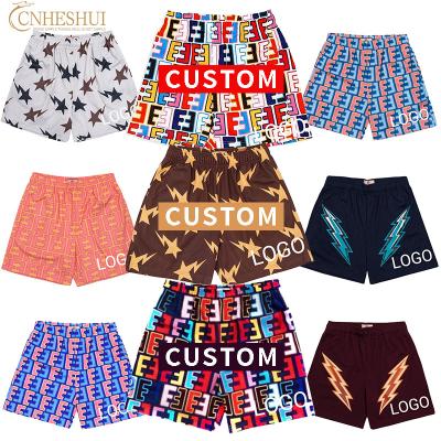 China Anti-wrinkle Unisex Sports Basketball Mens Gym Mesh Shorts Custom Logo Workout Polyester 5 Inch Inseam Mesh Shorts With Pocket for sale