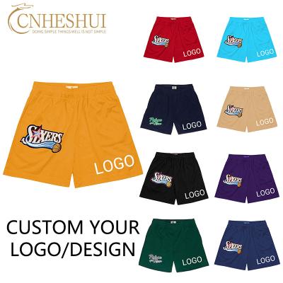 China Anti-wrinkle Custom Logo Workout mesh shorts Polyester 5 Inch Inseam Gym Mesh Shorts With Pocket for sale