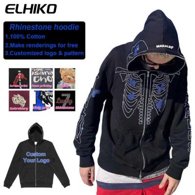 China Anti-wrinkle High Quality Blank Unisex Hoodie Men Custom Hoodie Cotton  Print Oversized Street zip up Hoodie for sale