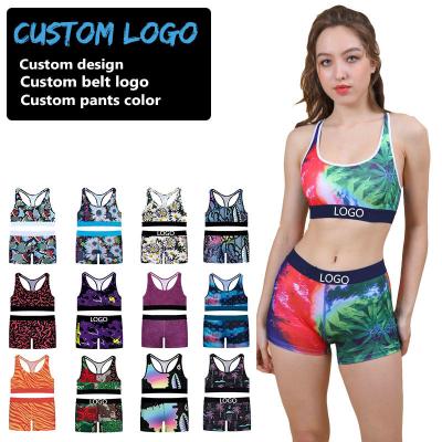 China QUICK DRY OEM Brand New 3 XL Plus Size Wholesale Women's Girls Sports Bra and Shorts Set 2 Piece Tights Jogging Fitness Women's Lingerie for sale