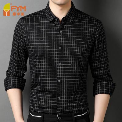 China Anti-Wrinkle Custom Mens Shirt Manufacturer Mens Red Plaid Shirt Classic Black Mens Dress Shirt for sale