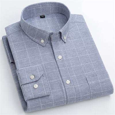 China Custom Made Mens Cotton Office Workwear Anti Shrink Supply Men's Clothing Check Shirts Formal Dress Shirts Plus Size Mens Shirts for sale