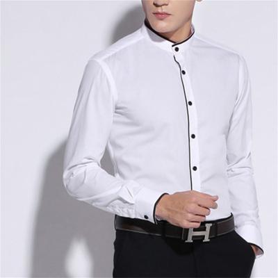 China Sustainable High-grade Fabric Pure Color With Stylish Design Mens Formal Long Sleeve Shirt For Man for sale