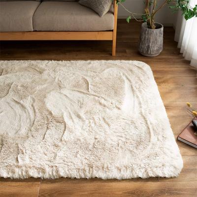 China Factory Floor Bedroom Fancy Wholesale Carpet Washable For Fluffy Plush Microfiber Shaggy Loop Pile Carpet for sale