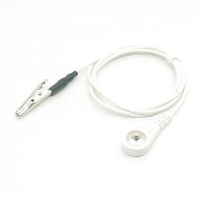 China CES Machine Shielded Male Small Snap Clip EEG ECG Electrode Cable Test Lead Wire for sale