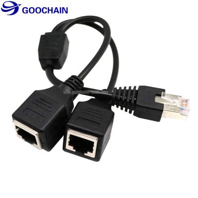 China RJ45 Cabling System Network Splitter LAN Ethernet Network Plug Splitter Male Supplement Adapter Cable for sale