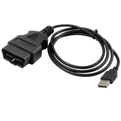 China BMW OBD2 USB Extension Cable 16 Pin USB to OBD OBD II Auto Diagnostic Cable OBD2 Adapter Car Extension Cable for sale