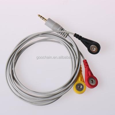 China Strip 3 In 1 Jack 3.5mm To Medical Snap Cable Ten Electrode Cables For For Physiotherapy Machine for sale