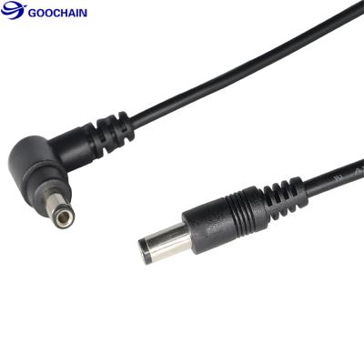 China 5.5mm x 2.1mm Male 90 Degree Angle Left DC Power to Right DC Power Cord Cable for sale