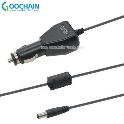 China Lighter 9V/12V boat car battery charger cord dc5521 car cigarette cable with ferrite core for sale