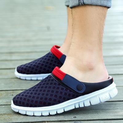 China New Anti-odor Summer Net Men's Nest Hole Beach Shoes Half Slipper for sale