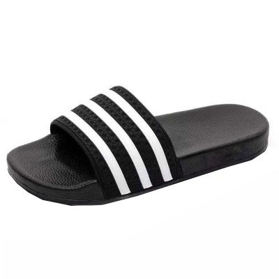 China New EVERGREEN women's summer slipper couples stripe non-slip home bath shoes men's bath slippers for sale