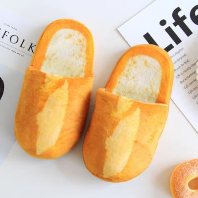 China Fashion trend men's and women's simulation bread house slippers indoor couples fall and winter floor protection cotton slippers for sale