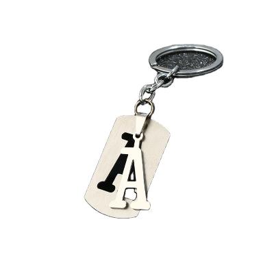 China Nice Gift M079 SDIY A-Z Letters Key Chain For Name Silver Color Men Women Car Key Ring Simple Key Holder Party Gift Steel Chain Jewelry for sale