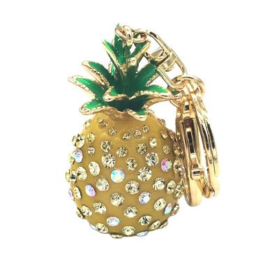 China M080 Cute Female High-End Cute Inlaid Pendant Rhinestone Car Key Gift Bag Car Key Chain Korea Zircon Pineapple Fine Female Full Small for sale