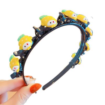 China M131 Soft Women's Non-slip Headband With Double Clips Band Headband Hair Framing Hair Circle Hair Accessories Headwear for sale