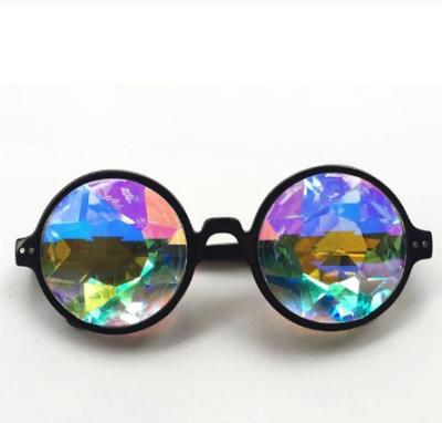 China Round Eyewears Crystal Lens Party Rave Music Festival Sunglasses Friend Gifts Pretty Gift Clear Kaleidoscope Glasses T221 for sale