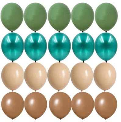 China Pretty Gift T435 15/20PCS 10inch Retro Green White Gold Balloon Kit Retro Jungle Wedding Birthday Party Jungle Summer Party Decor Home for sale