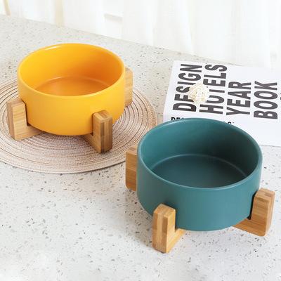 China Modern High-leg Ceramic Pet Bowl Protects The Cervical Spine To Prevent Rolling Over The Pet Drinking Bowl for sale