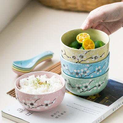 China 4.25 inch Oriental Japanese style hand-painted ceramic bowl soup bowl creative home cereal bowl for sale